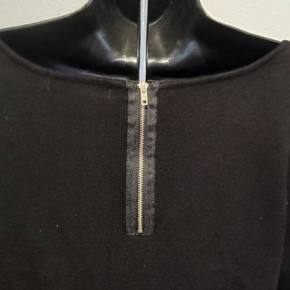 Danny and Nicole - Flair Sweater Dress 3/4 sleeves Black & Tan size Medium - Picture 3 of 4